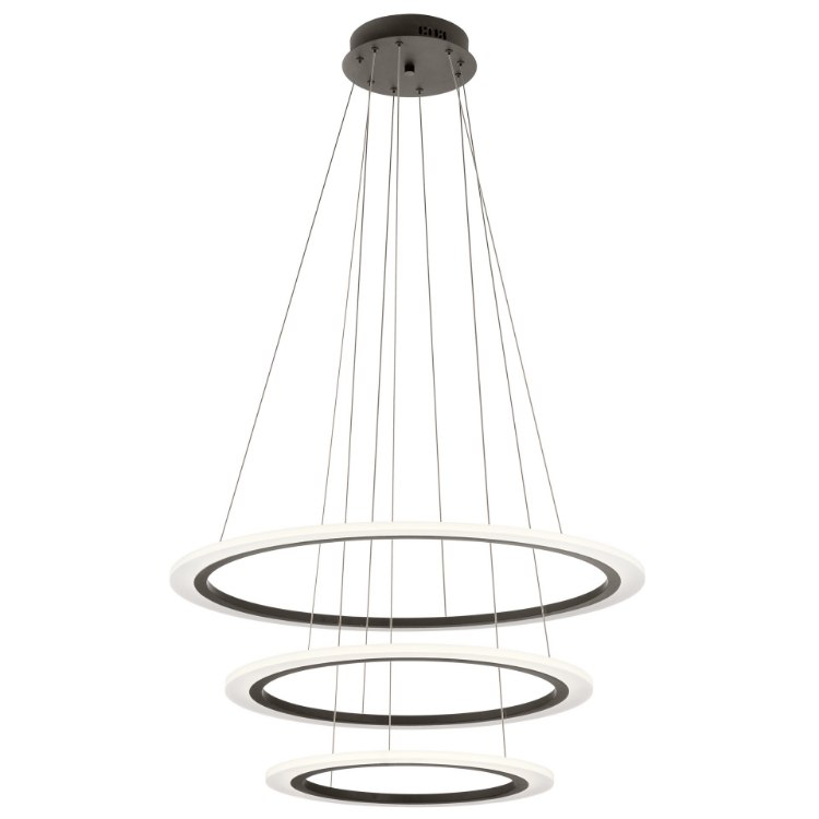 Foto para 75w 5555lm Hyvo Matte White Acrylic Bronze Integrated LED 3 Ring LED Pendant