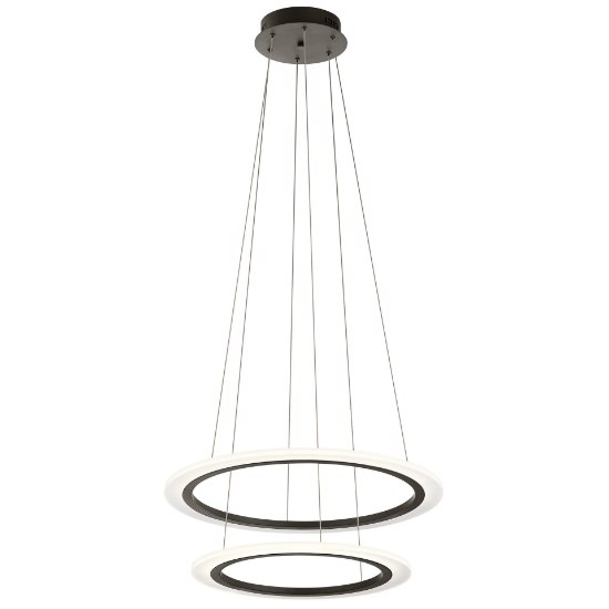 Foto para 45w 3230lm Hyvo Matte White Acrylic Bronze Integrated LED 2 Ring LED Pendant