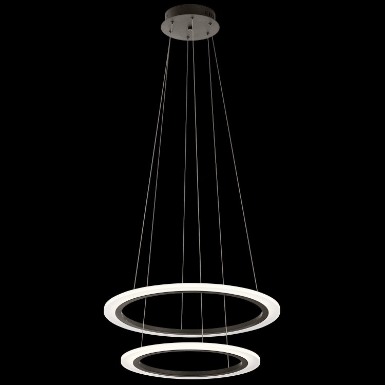Foto para 45w 3230lm Hyvo Matte White Acrylic Bronze Integrated LED 2 Ring LED Pendant