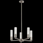 Foto para 35w 1858lm Glacial Glow Ice Glass Brushed Nickel Integrated LED 4 Light Pendant