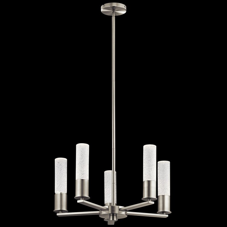 Foto para 35w 1858lm Glacial Glow Ice Glass Brushed Nickel Integrated LED 4 Light Pendant
