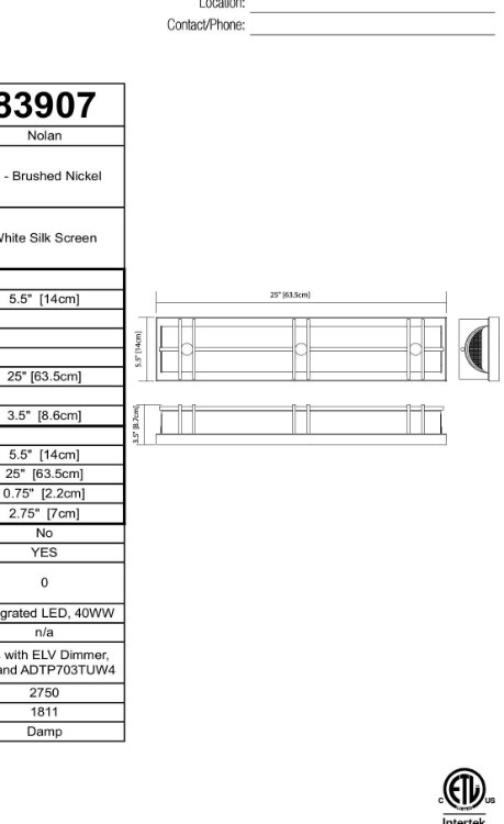 Foto para 40w 1811lm Nolan White Silk Screen Brushed Nickel Integrated LED Vanity