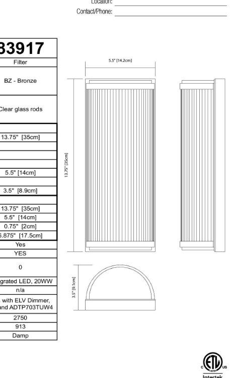 Foto para 20w 663lm Filter Clear Glass Rods Bronze Integrated LED Sconce