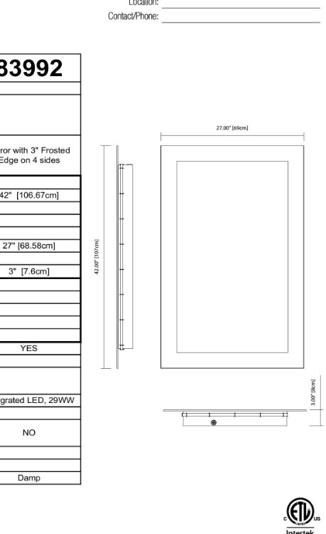 Foto para 29w Mirror With 3" Frosted Edge On 4 Sides MR Integrated LED Backlit Mirror