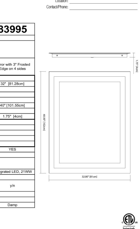 Foto para 21w Mirror With 3" Frosted Edge On 4 Sides MR Integrated LED Backlit Mirror