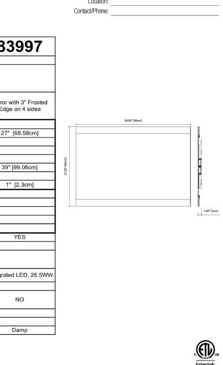 Foto para 29w Mirror With 3" Frosted Edge On 4 Sides MR Integrated LED Backlit Mirror