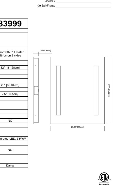 Foto para 33w Mirror With 3" Frosted Strips On 2 Sides MR Integrated LED Backlit Mirror w/ Soundbar