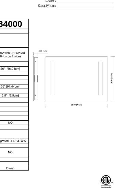 Foto para 33w Mirror With 3" Frosted Strips On 2 Sides MR Integrated LED Backlit Mirror w/ Soundbar