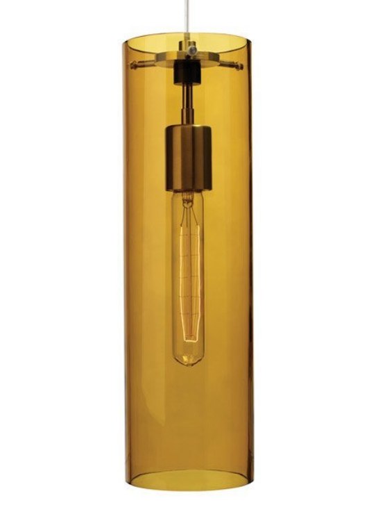 Foto para 30w 5" Beacon T9 Incandescent Amber Satin Nickel Pendant