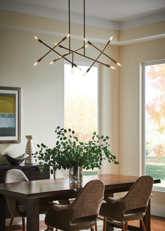 Foto para 25w 2306lm Line 22k Steel Satin Nickel Candelabra Base T6 90cri Line Wave 2 Linear Suspension sn LED922