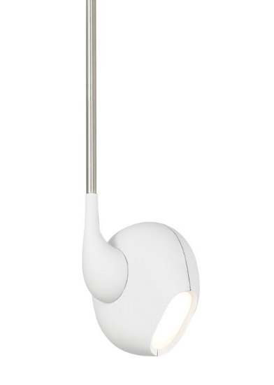 Foto para 8w Auri Rubberized White/Satin Nickel Auri Head WS 6 IN LED830 MRL