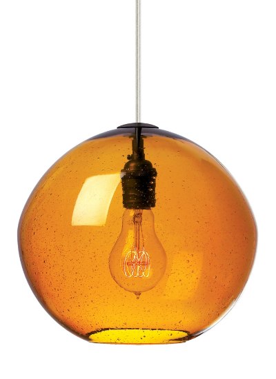 Foto para 7w Isla Satin Nickel Isla Pendant Amber SNLED823