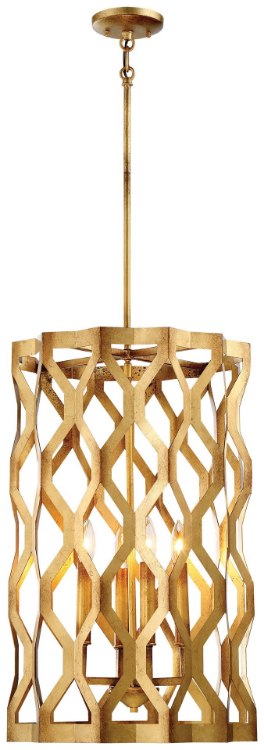 Foto para 60w SW 4 Light Pendant Pandora Gold Leaf