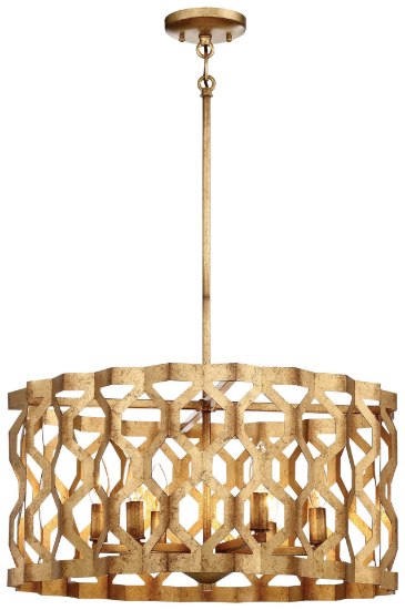 Foto para 60w SW 5 Light Pendant Pandora Gold Leaf