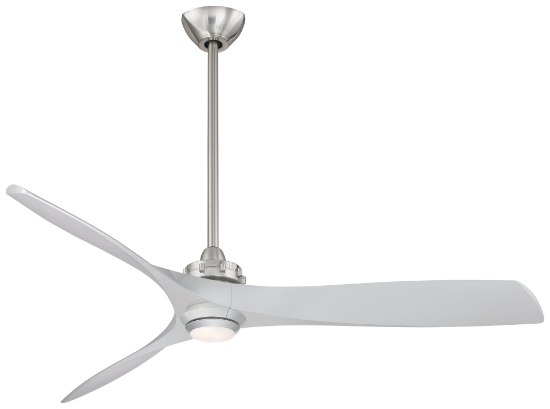 Foto para 41w SW 60" Led Ceiling Fan Brushed Nickel W/ Silver White Acrylic Shade