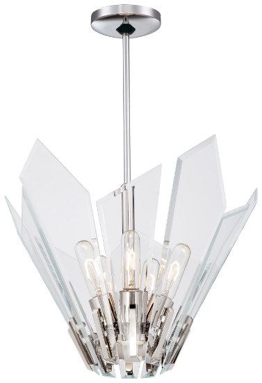 Foto para 60w SW 5 Light Pendant Polished Nickel Clear