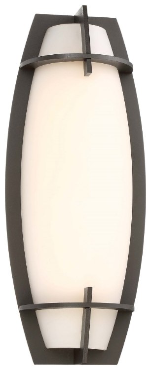 Foto para 16w WW Led Wall Sconce Pebble Bronze Etched Opal