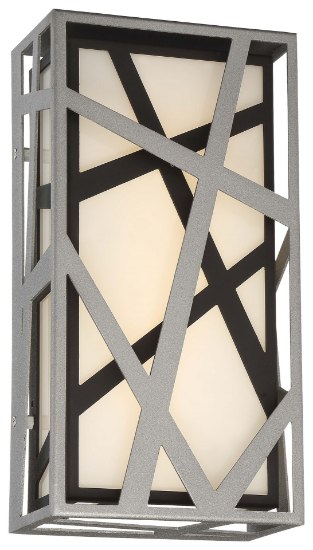 Picture of 16w WW Led Wall Sconce Sand Silver+sand Black Etched White Glass