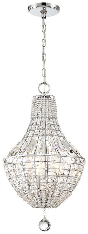 Foto para 60w SW 4 Light Pendant Chrome Clear Crystal