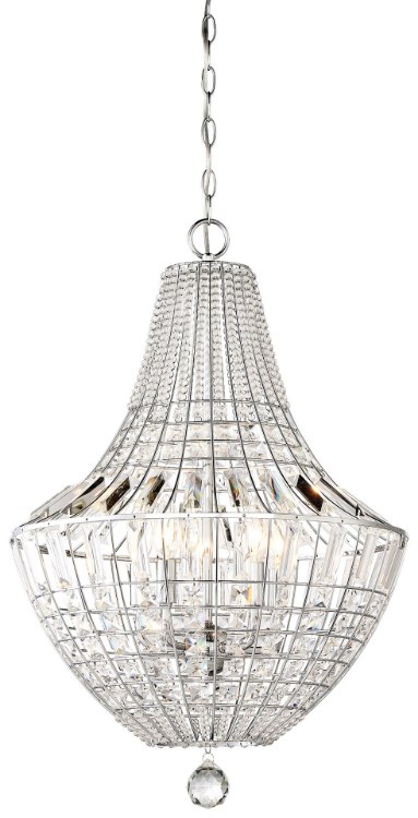Foto para 60w SW 5 Light Pendant Chrome Clear Crystal