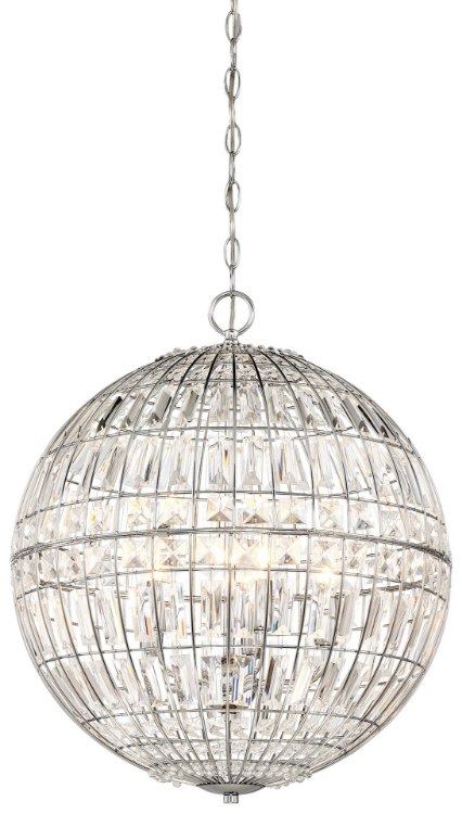 Foto para 60w SW 5 Light Pendant Chrome Clear Crystal