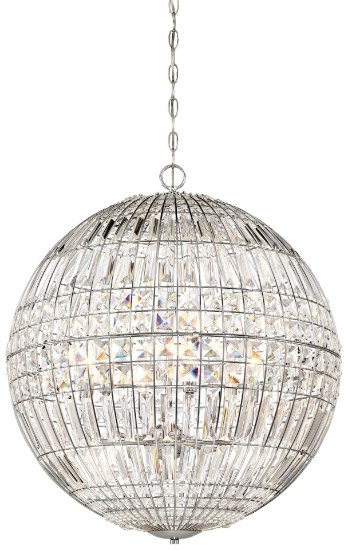 Picture of 60w SW 6 Light Pendant Chrome Clear Crystal