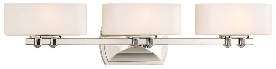 Foto para 75w SW 3 Light Bath Polished Nickel Etched Opal