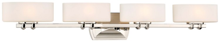 Foto para 75w SW 4 Light Bath Polished Nickel Etched Opal