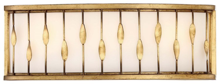 Foto para 60w SW 3 Light Bath Il Terrace Gold Leaf Etched White