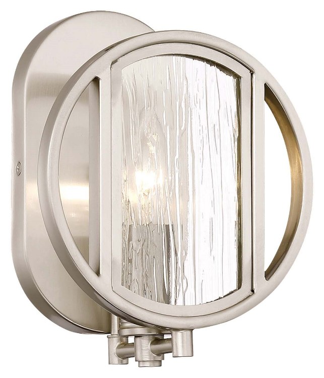 Foto para 60w SW Bath Brushed Nickel Clear Wood Grain Water Glass