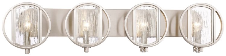 Foto para 60w SW Bath Brushed Nickel Clear Wood Grain Water Glass