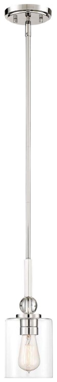 Foto para 60w SW Mini Pendant Polished Nickel Clear Glass