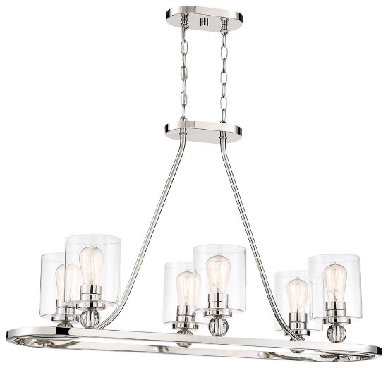 Foto para 60w SW Island Light Polished Nickel Clear Glass