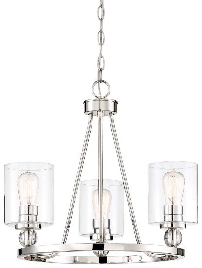 Picture of 100w SW Chandelier Polished Nickel Clear Glass