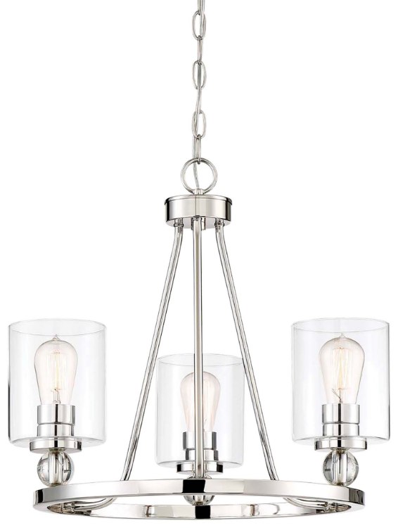 Foto para 100w SW Chandelier Polished Nickel Clear Glass