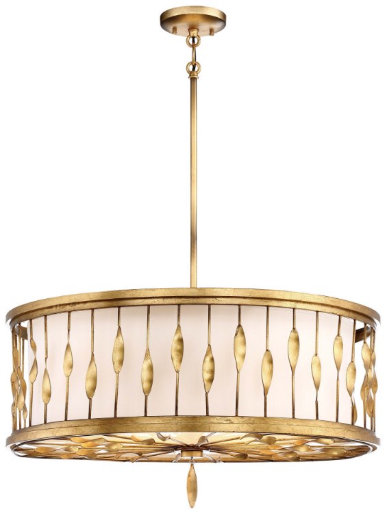 Foto para 100w SW 5 Light Convertible Pendant Il Terrace Gold Leaf White