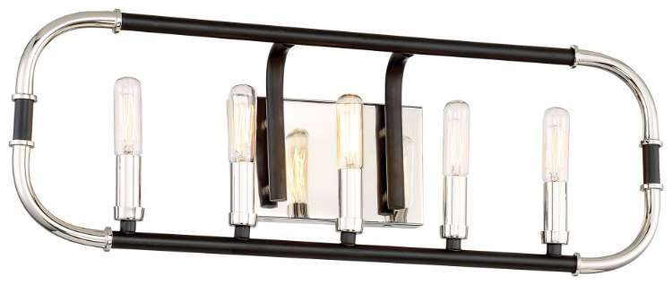 Foto para 60w SW Bath Matte Black W/Polished Nickel