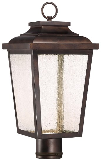 Picture of 13w WW Outdoor Led Post Mount Chelesa Bronze Clear Seedy Glass