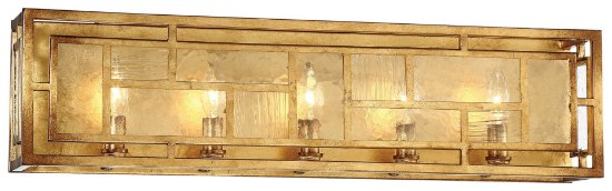 Foto para 60w SW Five Light Bath Pandora Gold Leaf Textured Glass