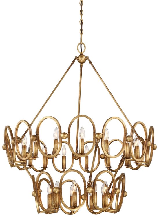 Picture of 60w SW Twenty Four Light Chandelier Pandora Gold Leaf