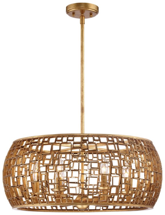 Foto para 60w SW 6 Light Chandelier (Convertible To Semi-Flush) Halcyon Gold