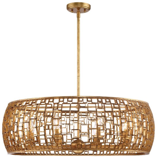 Foto para 60w SW Eight Light Chandelier Halcyon Gold