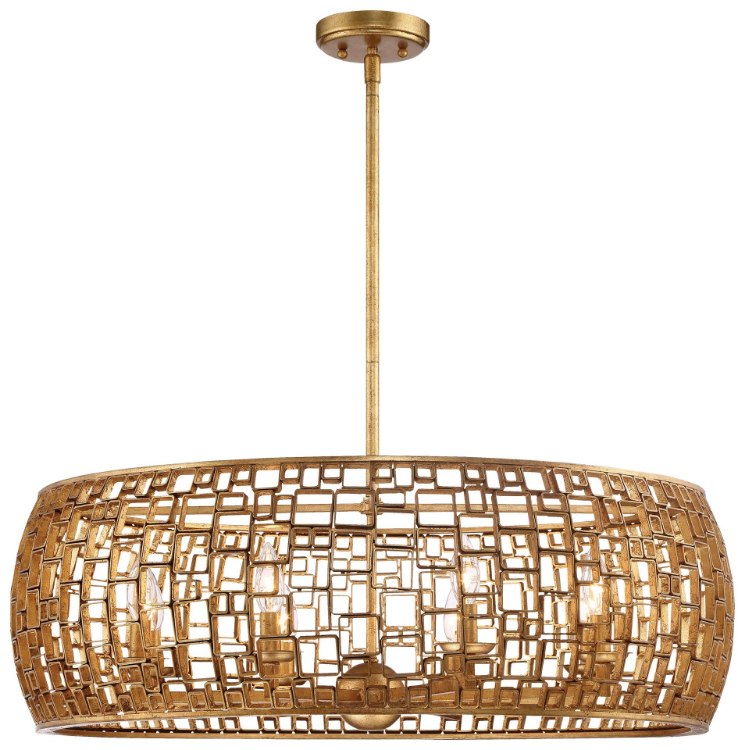 Foto para 60w SW Eight Light Chandelier Halcyon Gold