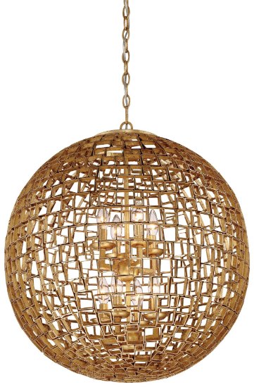 Foto para 60w SW Eight Light Chandelier Halcyon Gold