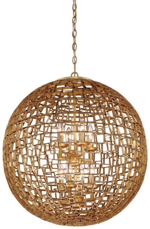 Foto para 60w SW Eight Light Chandelier Halcyon Gold