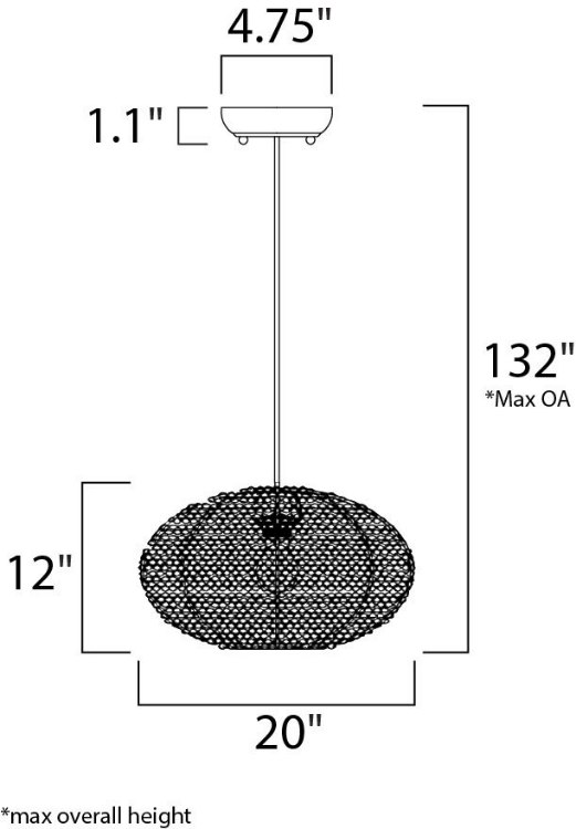 Foto para Twisp 1-Light Pendant CP Imitation Silk MB Incandescent (OA HT 132")