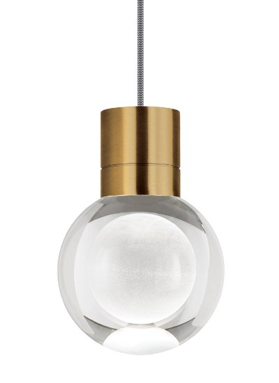 Foto para 9w Mina 22k Laser Etched Aged Brass 90cri TD-Mina Pendant 11-LITE BK/WH AB -LED922