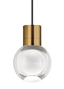 Foto para 9w Mina 30k Laser Etched Aged Brass 90cri TD-Mina Pendant 3-LITE BK AB -LED930