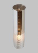 Picture of 3.5w Matan 22k Metallic Glass Shade Satin Nickel E26 Medium Base T14 90cri TD-Matan Grande Pendant MCH SN -LED922