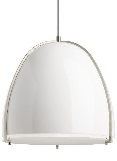 Foto para Paravo 27k Fiberglass Gloss White/Satin Nickel 90cri TD-Paravo Pendant WH/SN-LED927